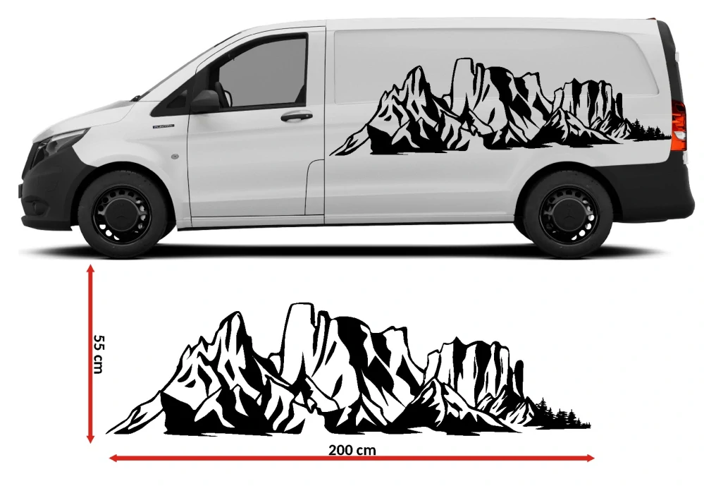 Samolepka hory na karavan