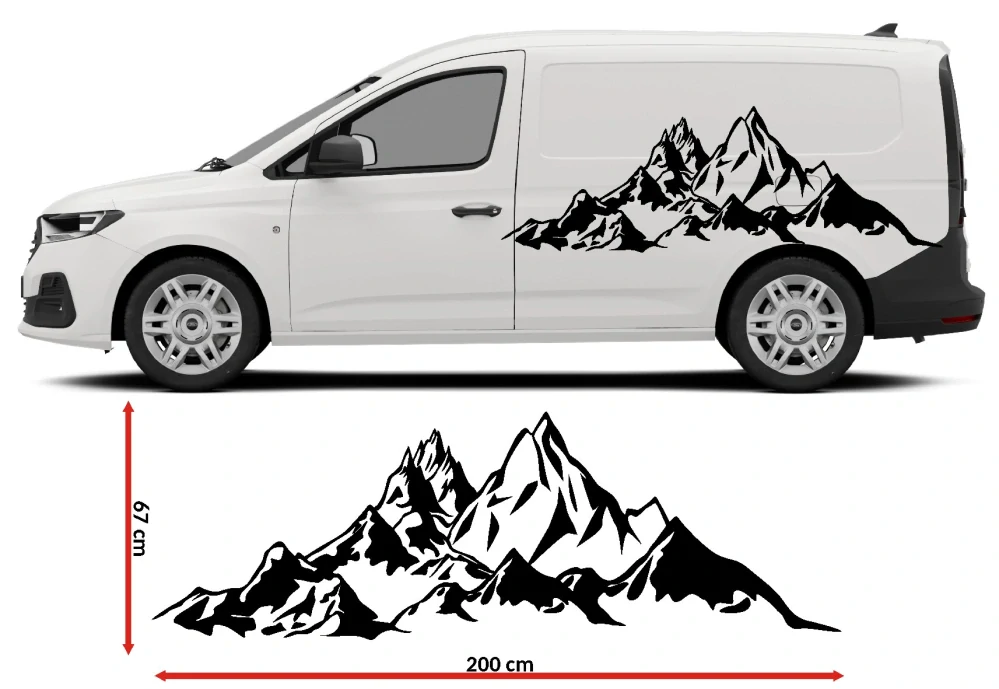 Samolepka hory na karavan