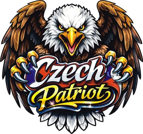 Patriotický orel s českou vlajkou