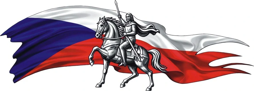 Svatý Václav s českou vlajkou