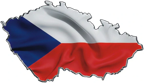 Mapa České republiky s českou vlajkou