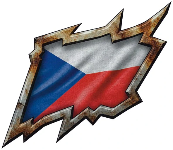 Česká vlajka industriálním rámečku