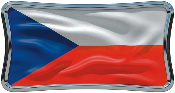 Česká vlajka v chromovaném rámečku
