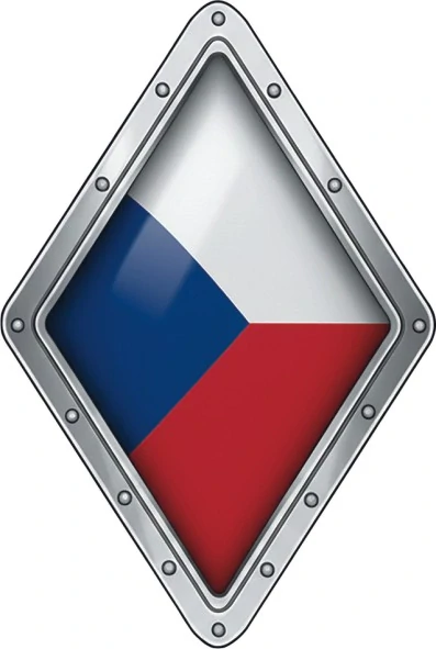 Kovový emblém s českou vlajkou
