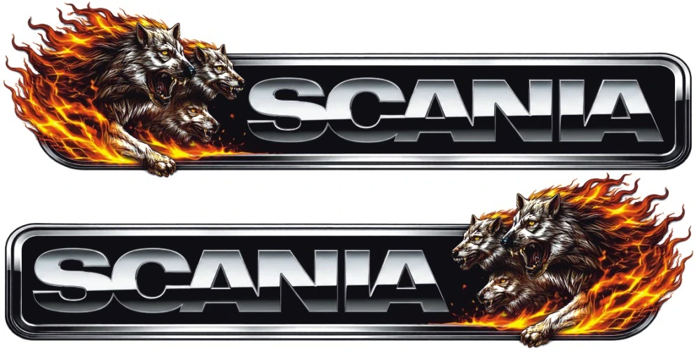Samolepka SCANIA Fire Wolves sada 2ks