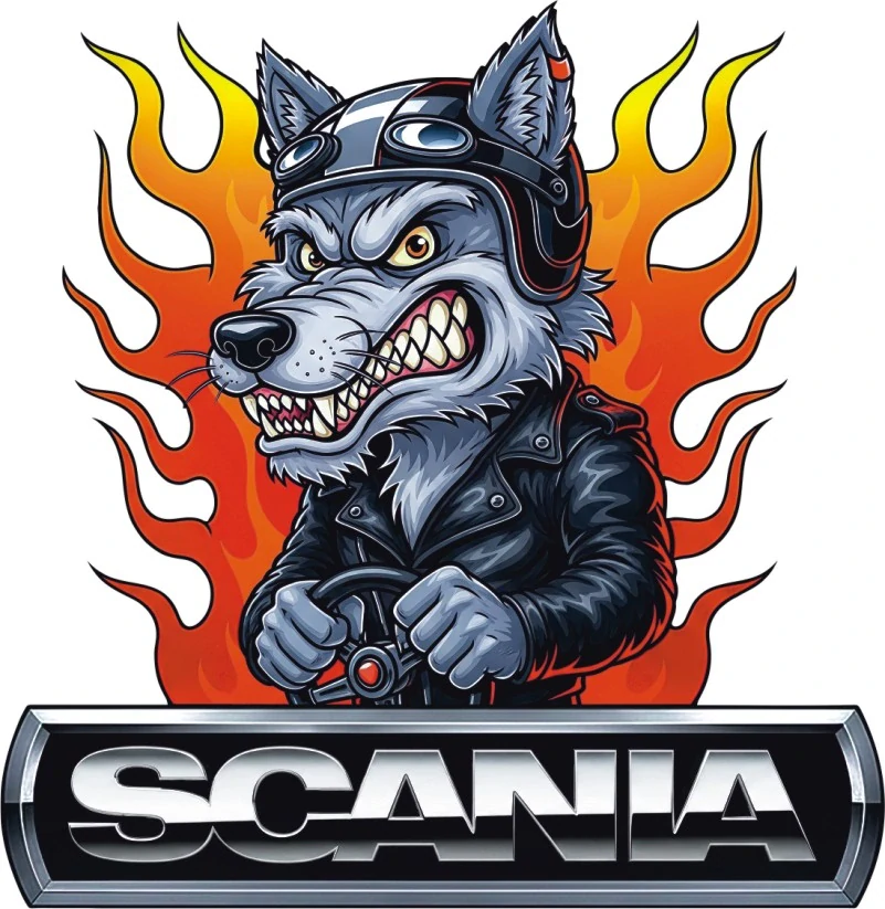 Samolepka SCANIA Crazy Wolf
