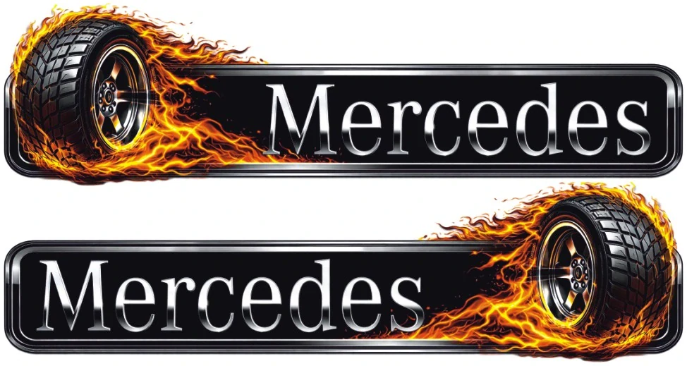Samolepka Mercedes Fire Wheel sada 2ks