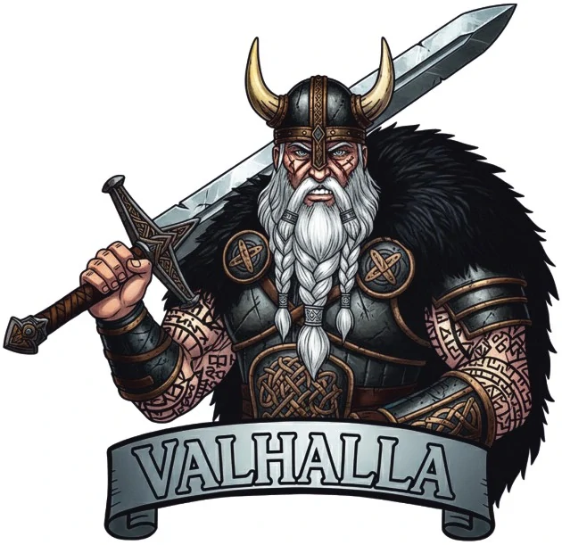samolepka Valhalla – vikingský válečník
