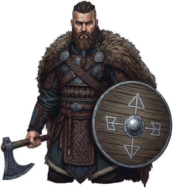 samolepka vikingský válečník se štítem