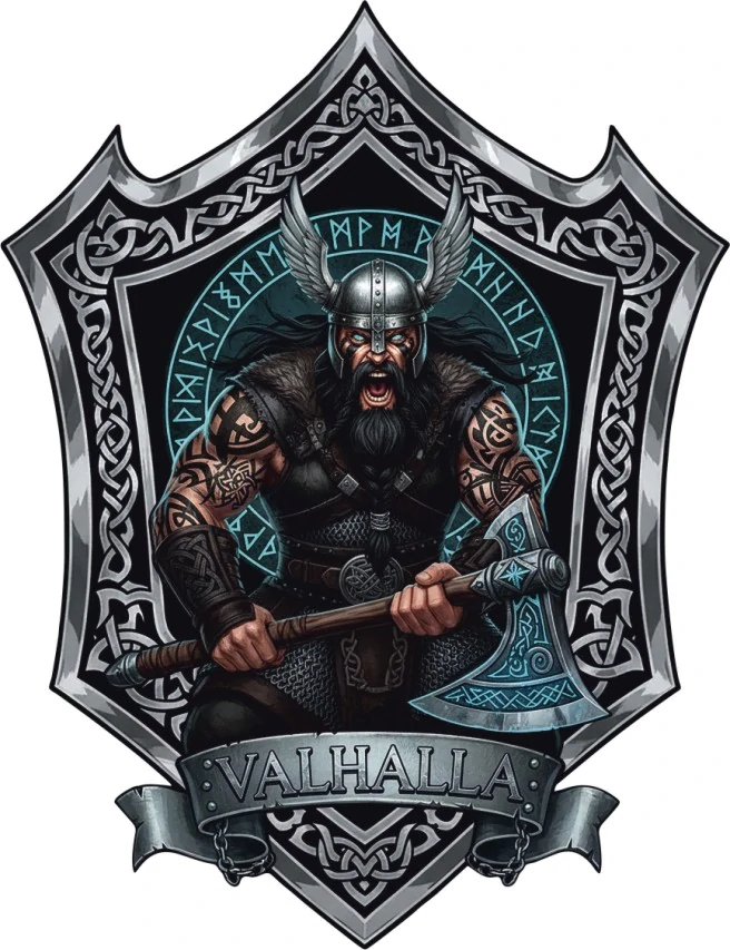 samolepka Valhalla – vikingský válečník