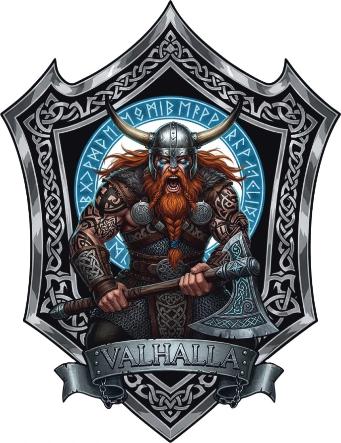 samolepka Valhalla – vikingský válečník