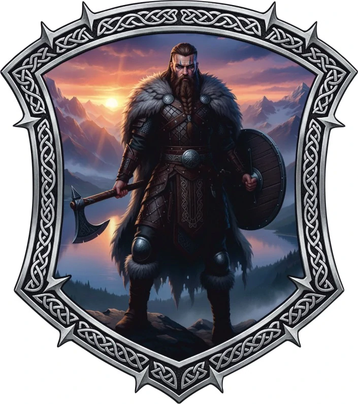 samolepka Mountain Shield Viking