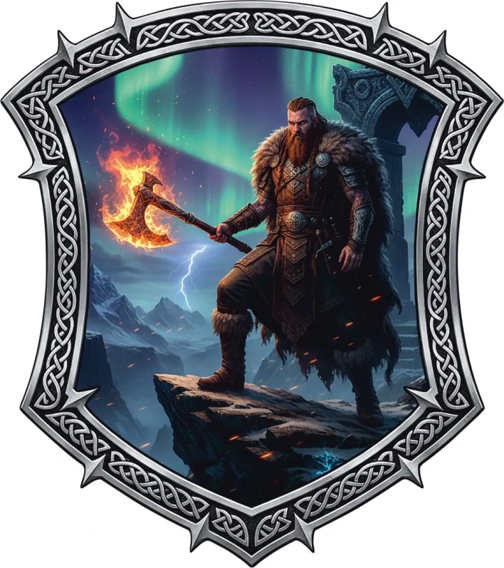 samolepka Flaming Axe of Valhalla