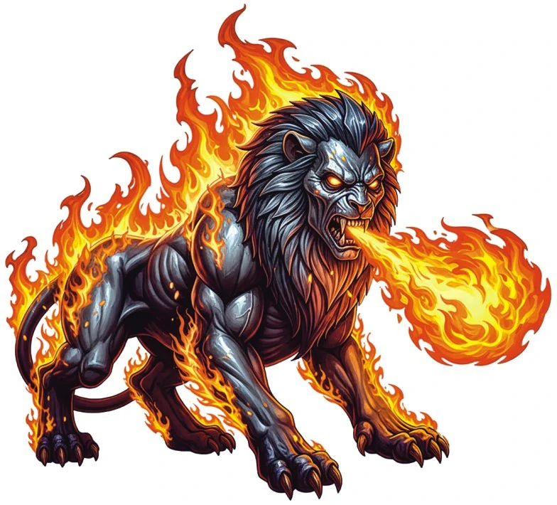 samolepka Fire Lion