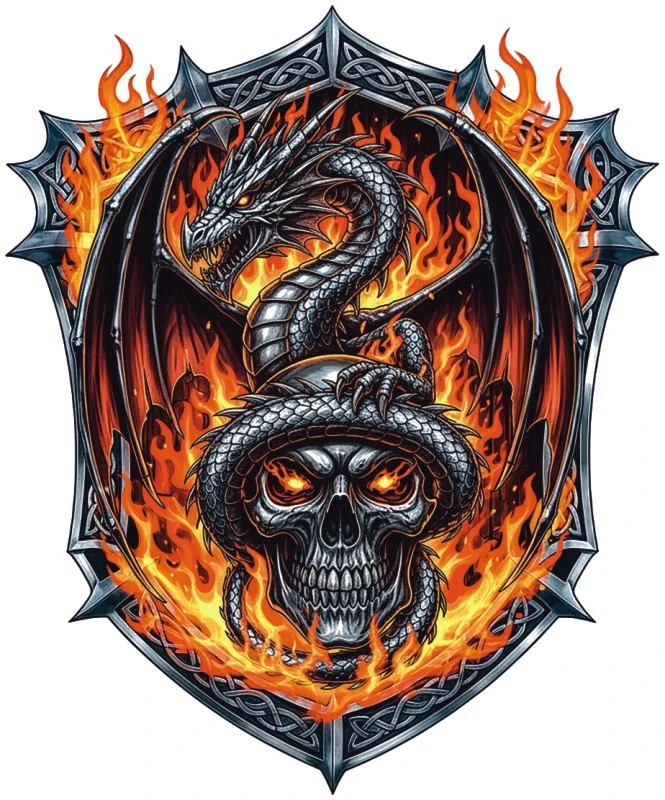 samolepka Dragon Skull