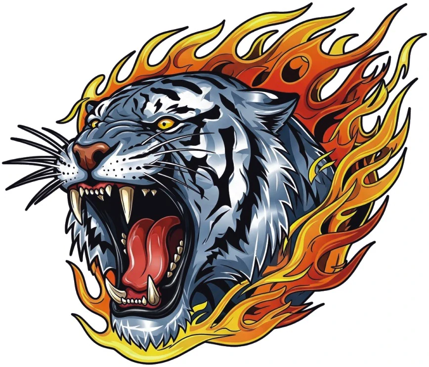 samolepka Infernal White Tiger