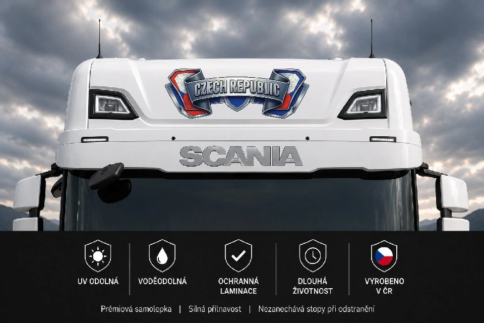 Kovový štít v českých barvách