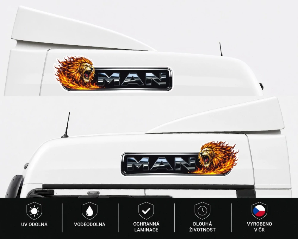 Samolepka MAN Fire Lion sada 2ks