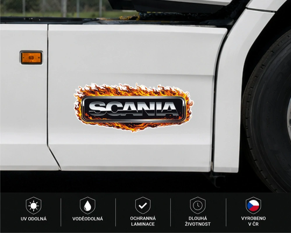 Samolepka SCANIA chrome fire