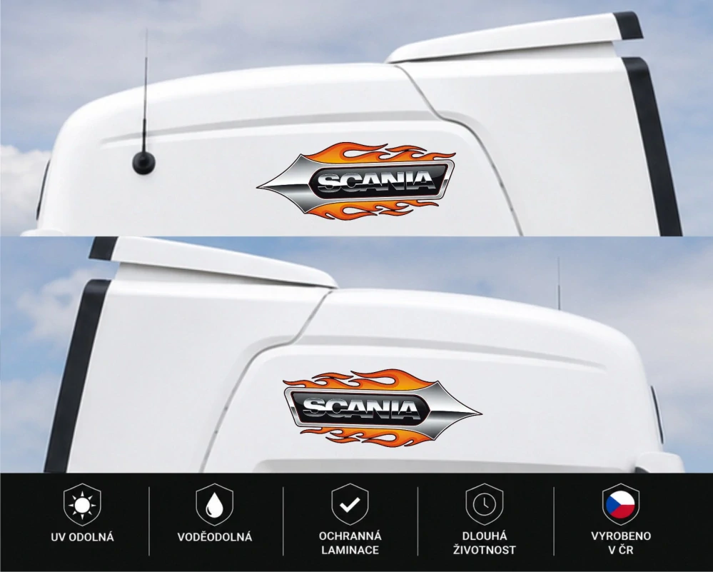 Samolepka SCANIA Flame Spear sada 2ks