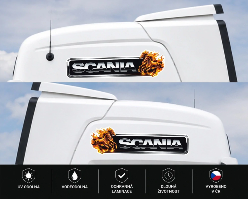 Samolepka SCANIA Fire Horses sada 2ks