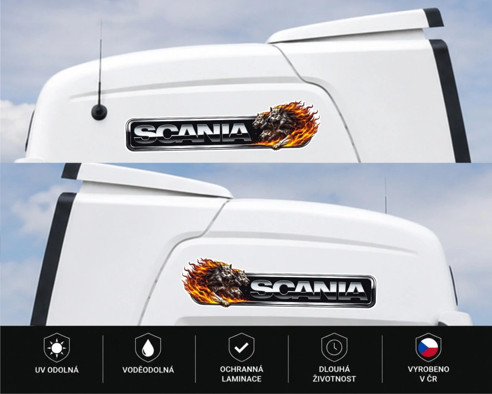 Samolepka SCANIA Fire Wolves sada 2ks
