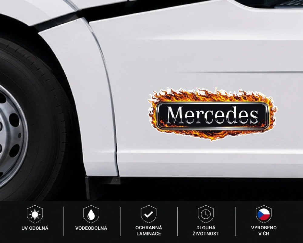 Samolepka Mercedes chrome fire
