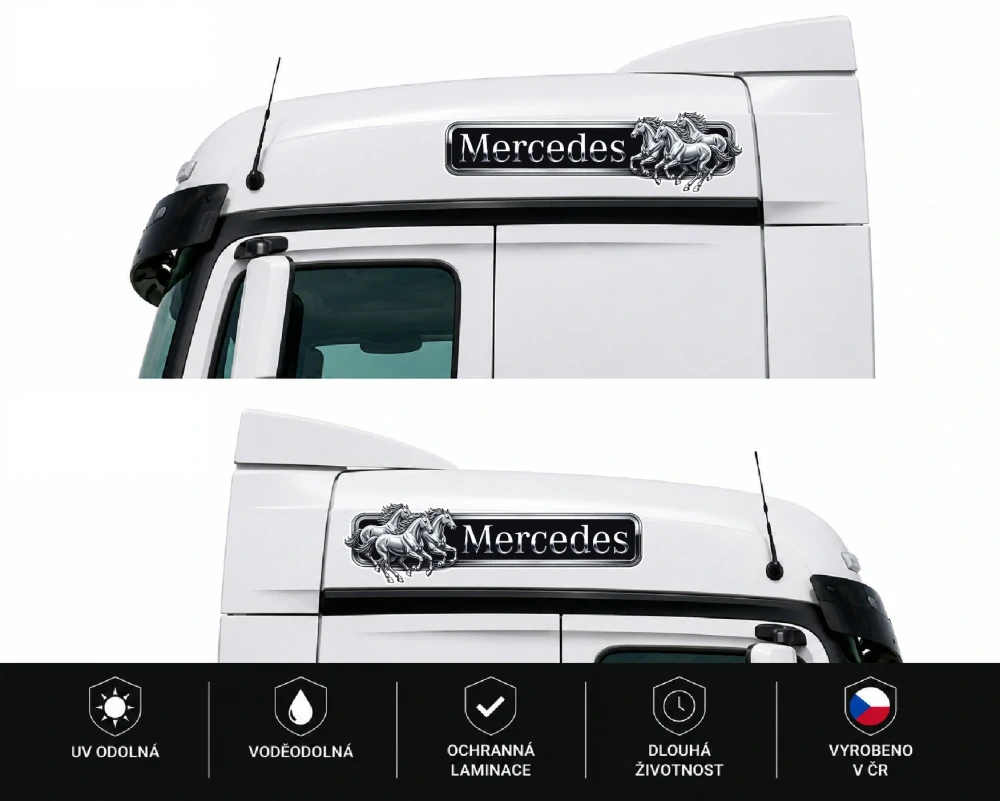 Samolepka Mercedes Silver Horses sada 2ks