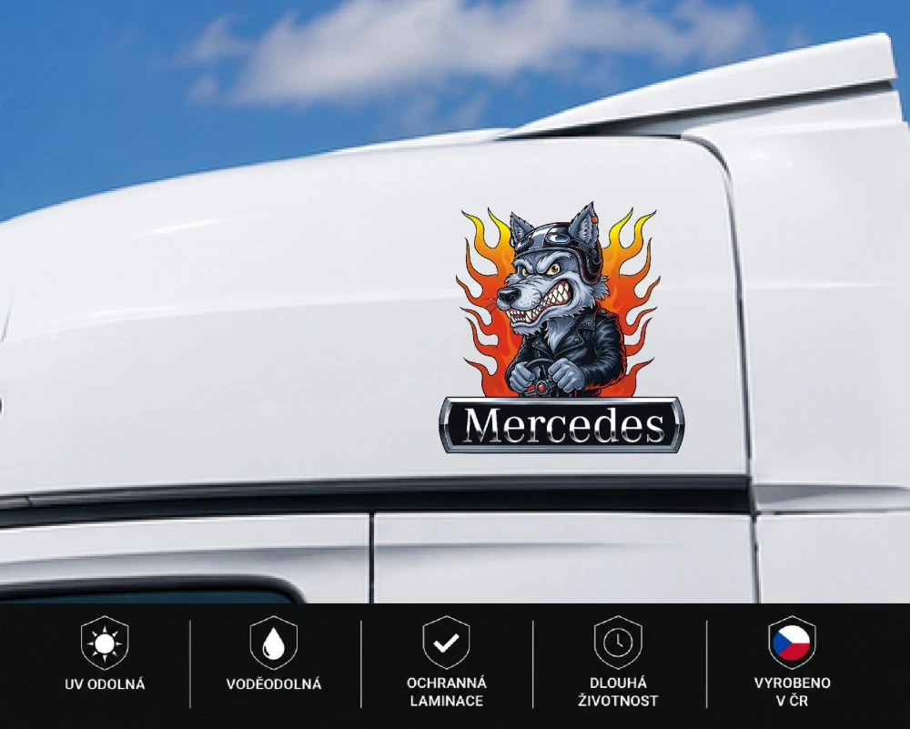 Samolepka Mercedes Crazy Wolf