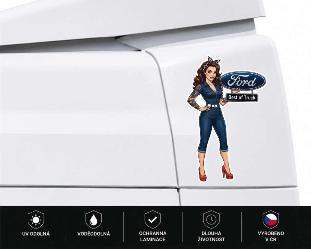 Samolepka Ford Best of Truck – Pin-Up Girl