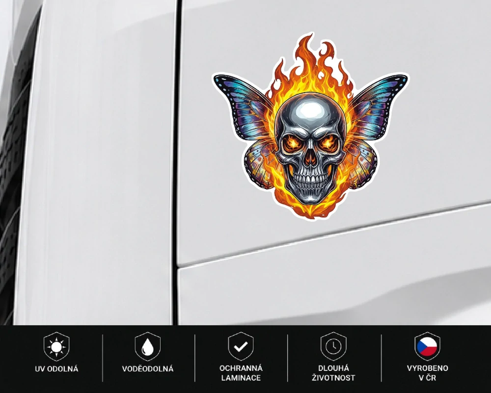 samolepka Flaming Skull Moth