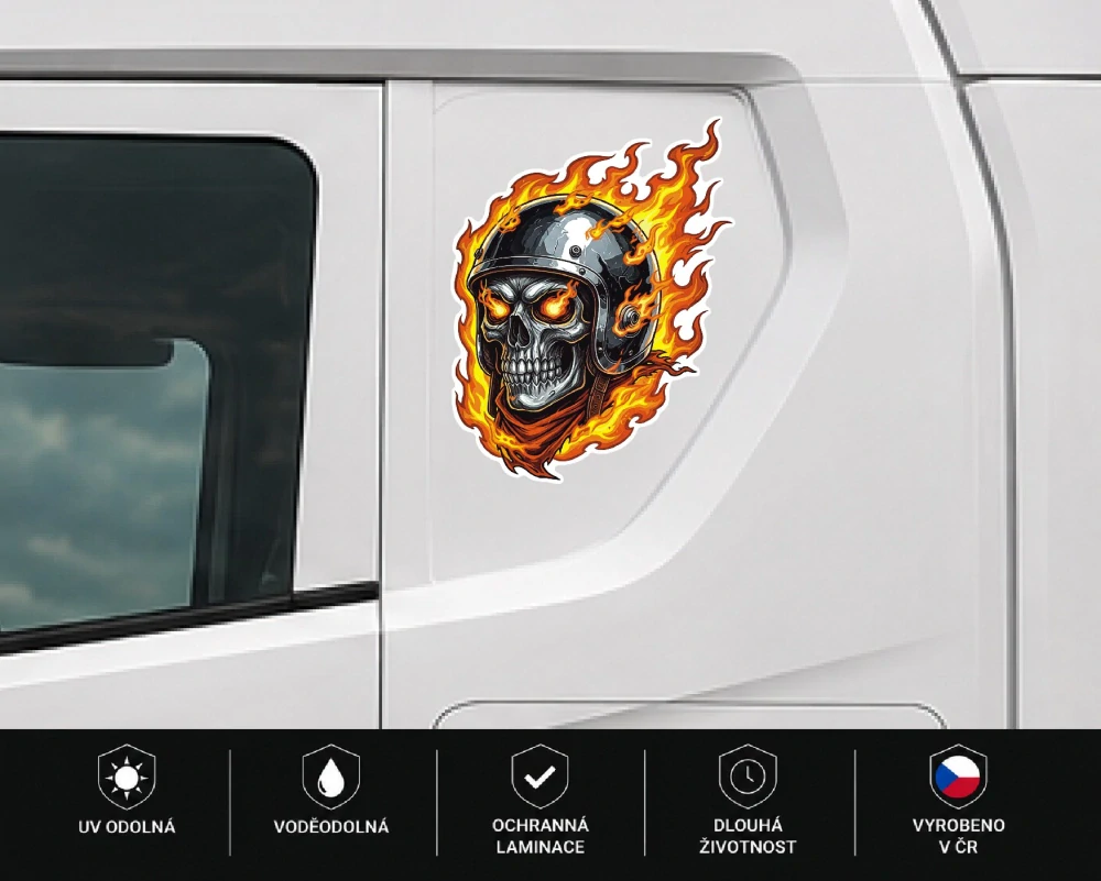 samolepka Flaming Rider Skull