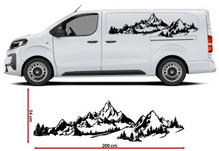 Samolepka hory na karavan