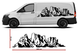 Samolepka hory na karavan