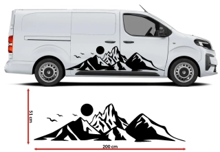 Samolepka hory na karavan