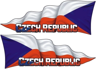 Česká vlajka s nápisem sada 2ks