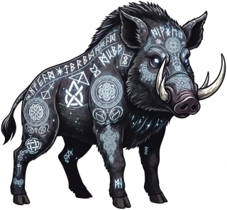 samolepka Runic Wild Boar