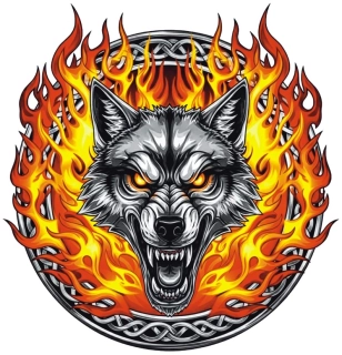 samolepka Fire Wolf