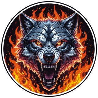 samolepka Fire Wolf Head