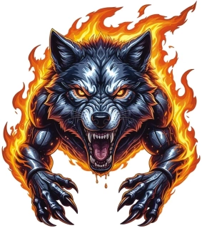 samolepka Fire Wolf