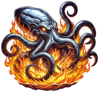 samolepka Fire Kraken