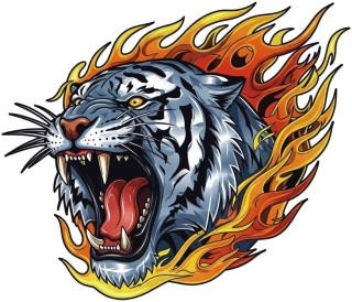 samolepka Infernal White Tiger