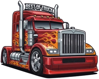 samolepka Best of Truck Red Flames