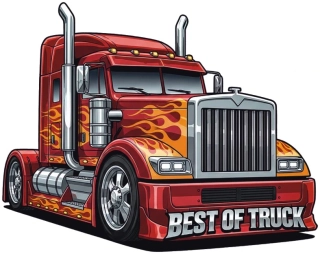 samolepka Best of Truck Red Flames