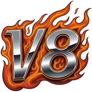 samolepka V8 Flames