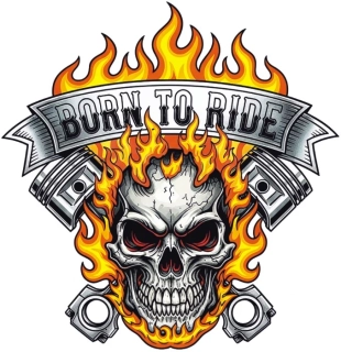 samolepka Born to Ride Skull