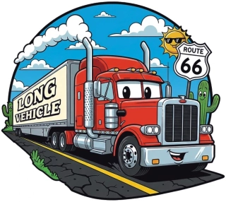 samolepka Long Vehicle Cartoon Route 66
